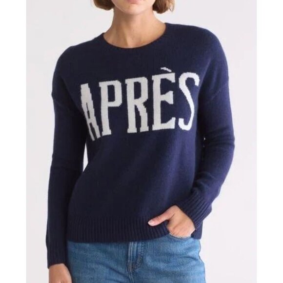 TAHARI Women's Après 100% CASHMERE SWEATER Size XS Navy Blue NEW - Picture 8 of 9